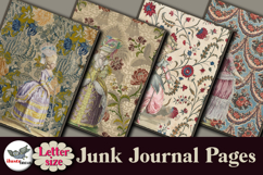 Vintage Textile &amp; Fashion Junk Journal Pages Letter Product Image 3