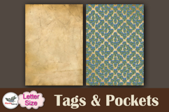 Blue Floral Tags &amp; Pockets Junk Journal Kit Letter Product Image 3