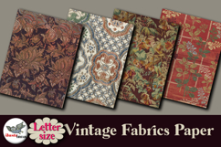 Vintage Fabric Digital Papers Letter Size Product Image 3