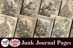 Vintage Floral Frames Junk Journal Pages Letter Product Image 3
