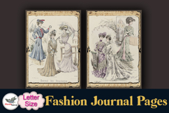 Vintage Fashion Journal Pages Letter Printable Set Product Image 3