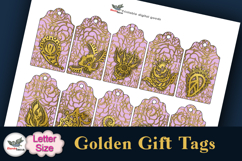Gold Pattern Gift Tags Printable Letter Size Set Product Image 3