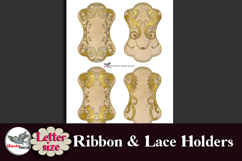 Gold Art Nouveau Ribbon &amp; Lace Holders Printable Letter Product Image 4
