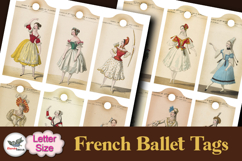 Vintage French Ballet Tags Printable Letter Size Product Image 3