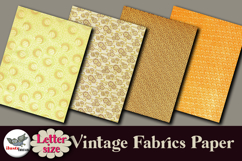 Vintage Fabric Digital Papers Letter Printable Pack Product Image 3