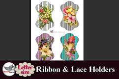 Vintage Floral Ribbon &amp; Lace Holders Printable Letter Size Product Image 4