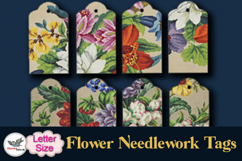 Vintage Floral Needlework Tags Letter Printable Set Product Image 3