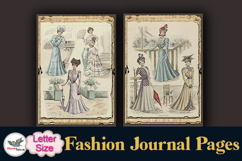 Vintage Fashion Journal Pages Letter Printable Set Product Image 4