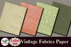 Vintage Fabric Digital Papers Letter Printable Pack Product Image 4