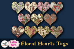 Vintage Floral Heart Tags Printable Letter Set Product Image 4