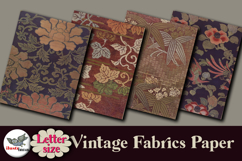 Vintage Fabric Digital Papers Letter Size Product Image 4