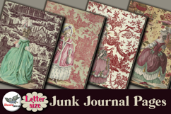 Vintage Textile &amp; Fashion Junk Journal Pages Letter Product Image 5