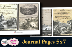 Vintage Invoice Landscapes Journal Pages Letter Set Product Image 5