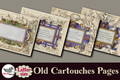 Vintage Cartouches Letter Size Digital Papers Product Image 5