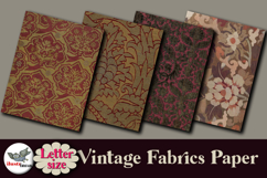 Vintage Fabric Digital Papers Letter Size Product Image 5
