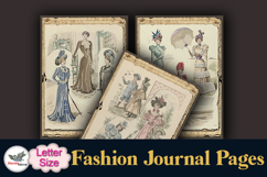 Vintage Fashion Journal Pages Letter Printable Set Product Image 6