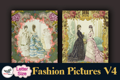 Vintage Fashion Junk Journal Pages Letter V4 Product Image 6