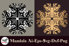 Baroque Floral Mandala SVG Bundle Gold &amp; Black Product Image 1