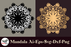 Geometric Mandala SVG Set Gold &amp; Black Vector Art Product Image 1