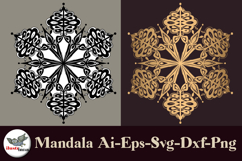 Ornamental Mandala SVG Set Gold &amp; Black Vector Product Image 1