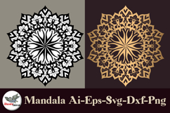 Floral Mandala SVG Set Gold &amp; Black Vector Art Product Image 1