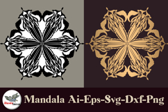 Art Nouveau Mandala SVG Set Gold &amp; Black Vector Product Image 1