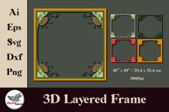 Art Deco 3D Layered Frame SVG Product Image 1