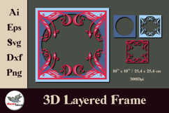 Ornamental 3D Layered Frame SVG Product Image 1