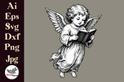 Vintage Reading Angel Clipart SVG Bundle Product Image 1