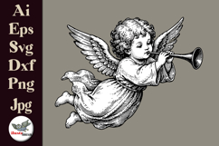 Vintage Angel Trumpet Clipart SVG Bundle Product Image 1