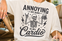 Annoying My Kids Is My Cardio SVG, Funny Skeleton Dad PNG Product Image 2