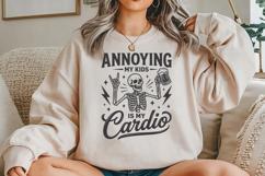 Annoying My Kids Is My Cardio SVG, Funny Skeleton Dad PNG Product Image 4
