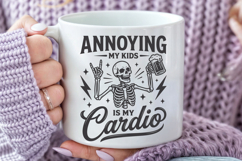 Annoying My Kids Is My Cardio SVG, Funny Skeleton Dad PNG Product Image 5