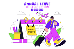 10 Annual Leave Vector Illustration Product Image 1