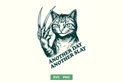 Another Day Another Slay SVG - Funny Sassy Cat Sarcastic PNG Product Image 1