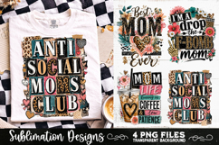 Trendy Mama PNG , Retro Collage Mama 4 Designs Sublimation Product Image 2