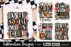 Trendy Mama PNG , Retro Collage Mama 4 Designs Sublimation Product Image 2