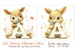 Antel, Cute Animal Alphabet Letters, ABC Printable cards Product Image 1