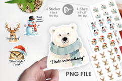 Sticker Anti Christmas Grumpy Quotes Product Image 1
