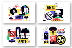 10 Anti Nuclear Weapons Protest Illustration Product Image 3