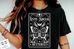 Anti social butterfly tarot card svg, tarot card svg Product Image 2