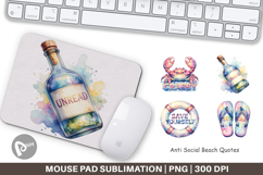 Anti Social Beach Quotes Mouse Pad Product Image 1