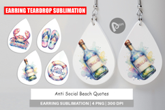 Anti Social Beach Quotes Earring Product Image 1