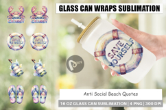 Anti Social Beach Quotes Glass Can Product Image 1