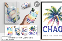 Anti Social Beach Quotes Digital Paper Product Image 1