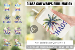 Anti Social Beach Quotes Glass Can Product Image 1