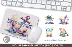 Anti Social Beach Quotes Mouse Pad Product Image 1