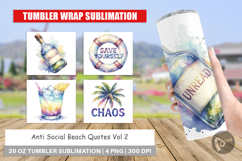 Anti Social Beach Quotes Tumbler Product Image 1