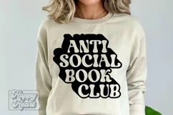 Antisocial Book Club SVG - Sarcastic SVG - Booktrovert PNG Product Image 4