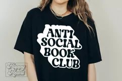 Antisocial Book Club SVG - Sarcastic SVG - Booktrovert PNG Product Image 1